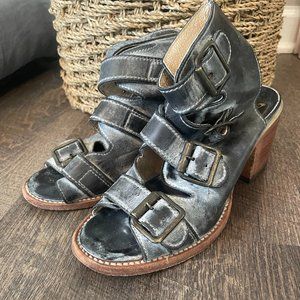 FREEBIRD Teal Heels - Size 6